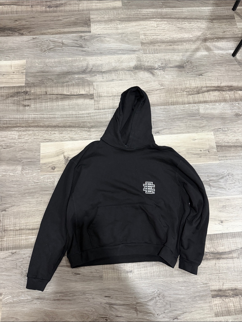 Eric Emanuel Black Zip-Up Hoodie with White EE Logo